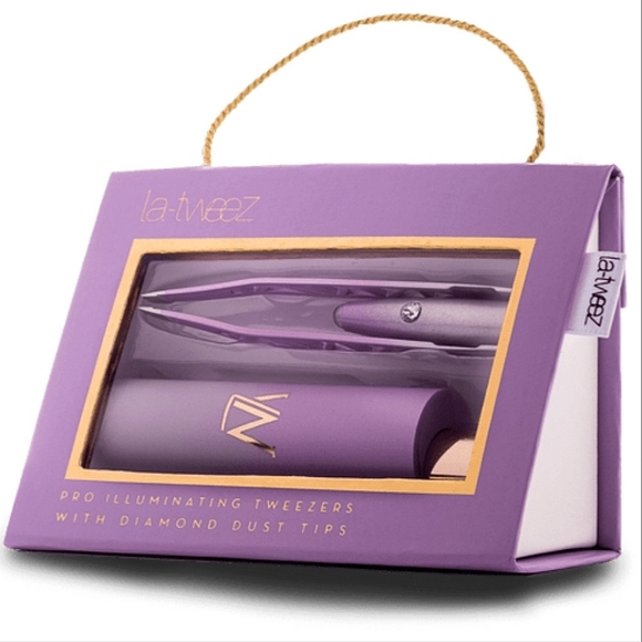 la tweez Other - NEW LaTweez Illuminating LED Tweezers Violet Ombre Diamond Dust Tips Light Up